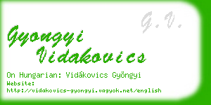 gyongyi vidakovics business card